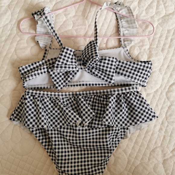 New Janie and Jack flower White and navy bathsuit - Picture 5 of 7